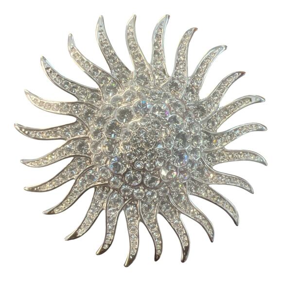 Camrose & Kross JBK Jacqueline Kennedy Crystal Rhinestone Sun Burst Pin Brooch - Picture 1 of 9
